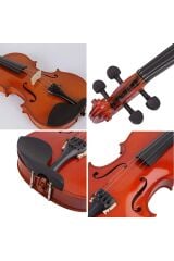 Jy003-3 4/4 Parlak Kahverengi Ahşap Keman