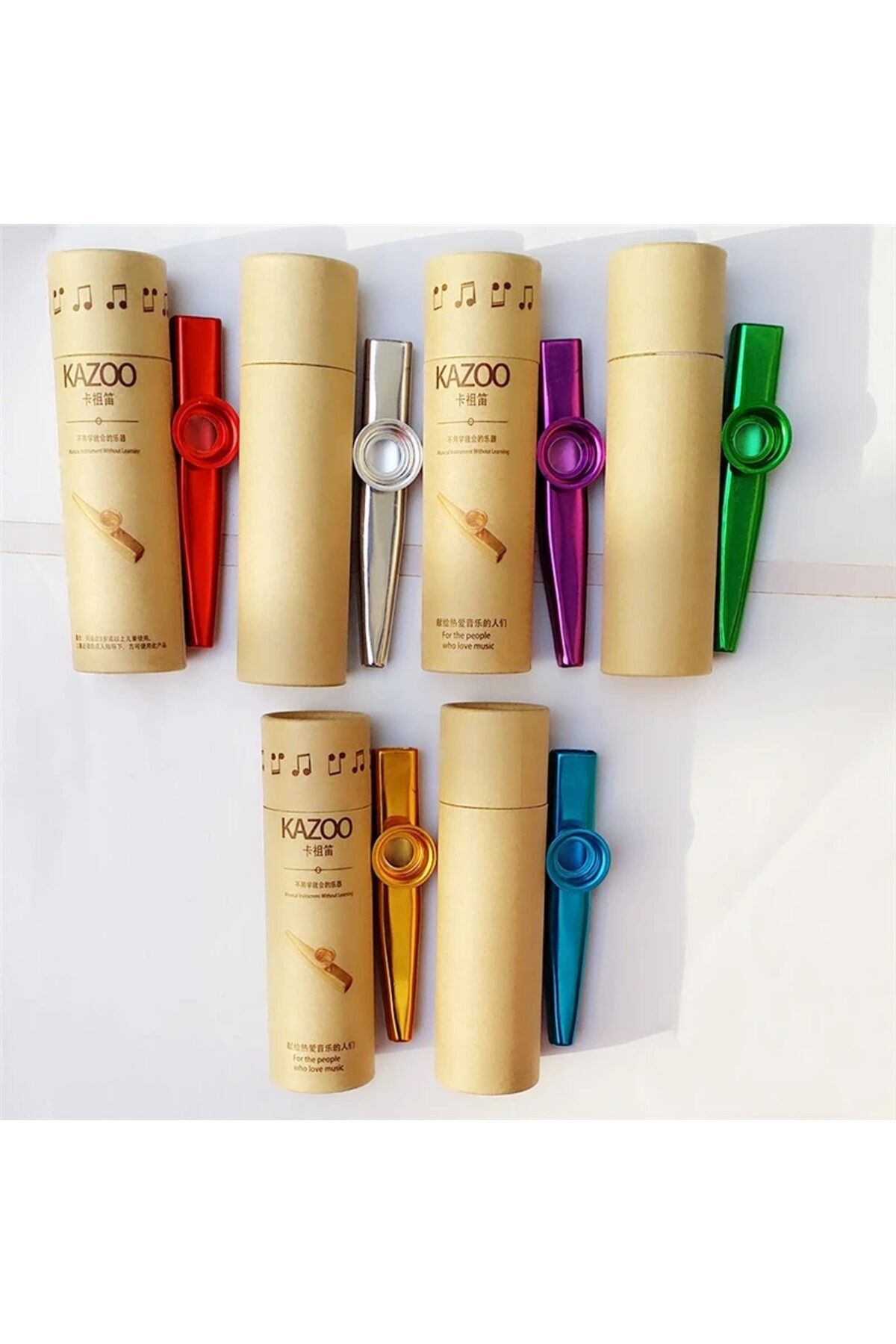 Metal Kazoo Kutulu Renkli 1 Adet