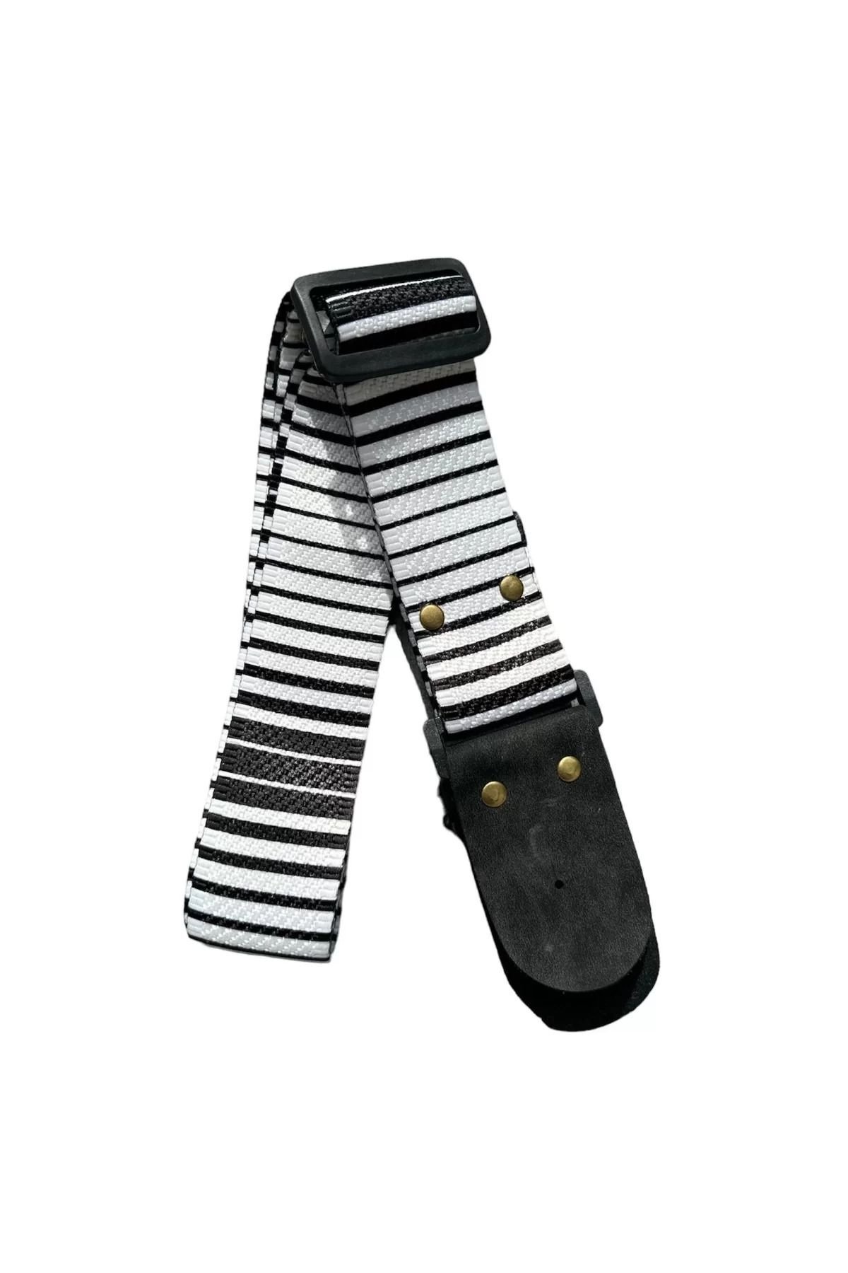 Zebra Desenli Tasarım Gitar Askısı