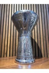 Vatan Kabartmalı Gri 22'lik Çömlek Darbuka