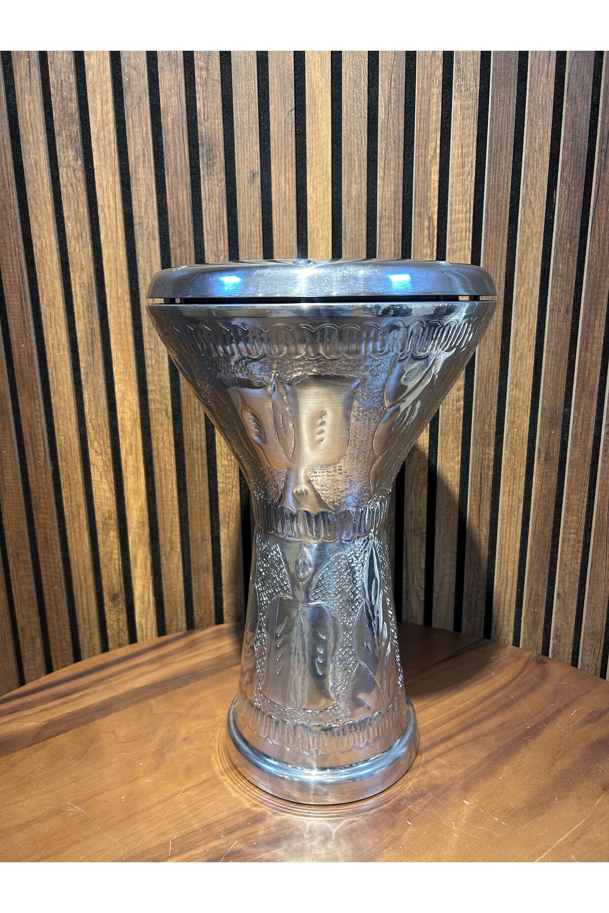 Vatan Kabartmalı Gri 22'lik Çömlek Darbuka