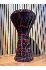 Vatan Kırmızı Çatlatma Desen 22'lik Çömlek Darbuka