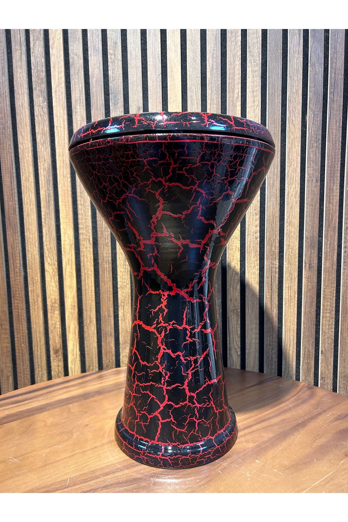 Vatan Kırmızı Çatlatma Desen 22'lik Çömlek Darbuka