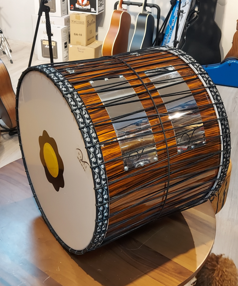 Turuncu-Siyah Kasnak İpli Davul