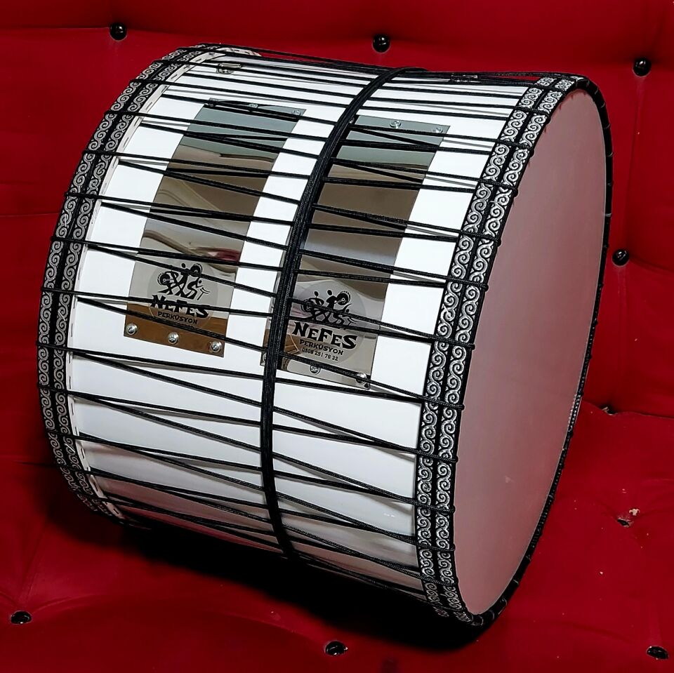 Beyaz Kasnak İpli Asma Davul