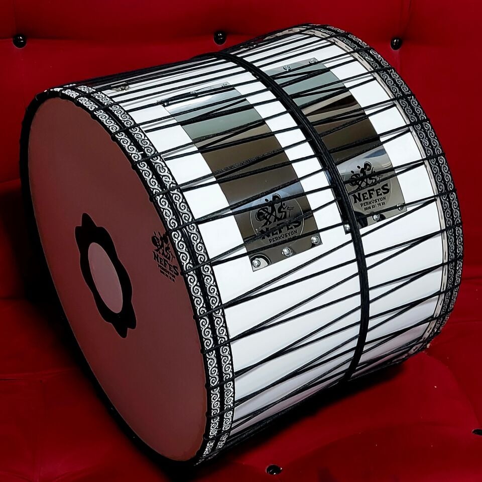 Beyaz Kasnak İpli Asma Davul