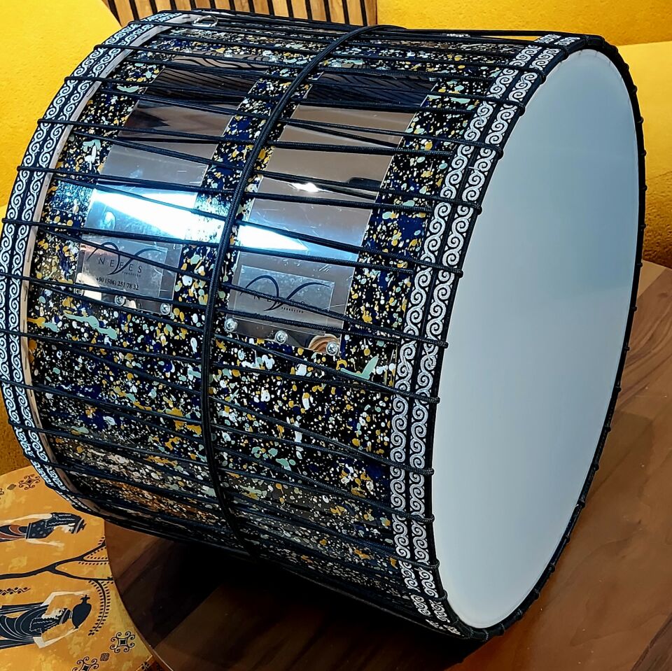 Renkli Noktalı Kasnak İpli Asma Davul