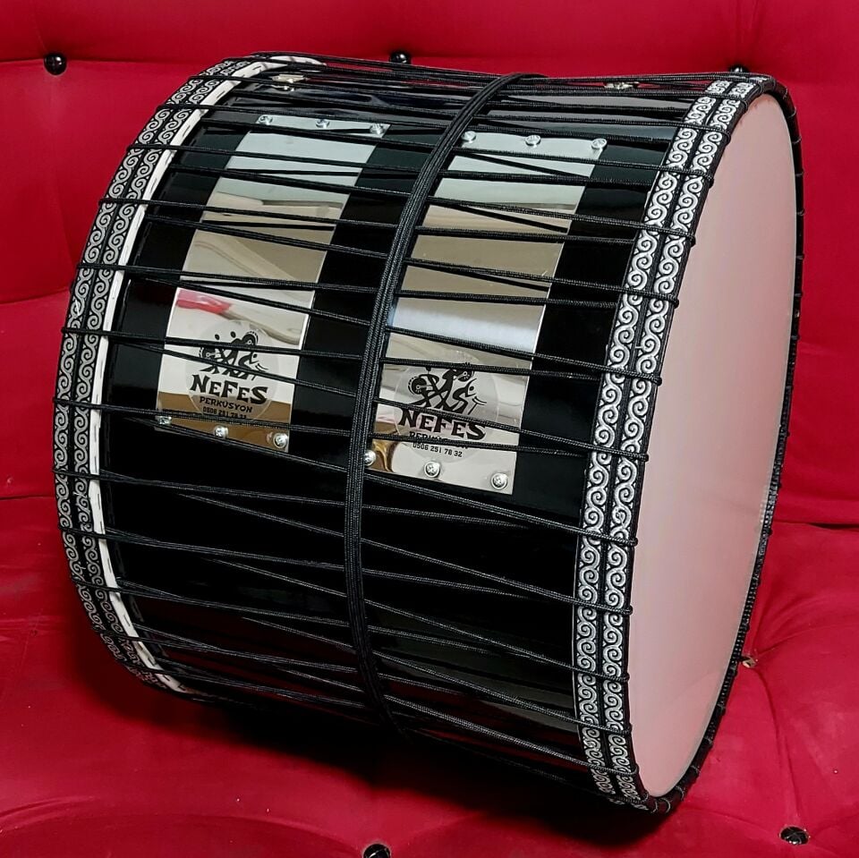 Siyah Kasnak Siyah İpli Asma Davul