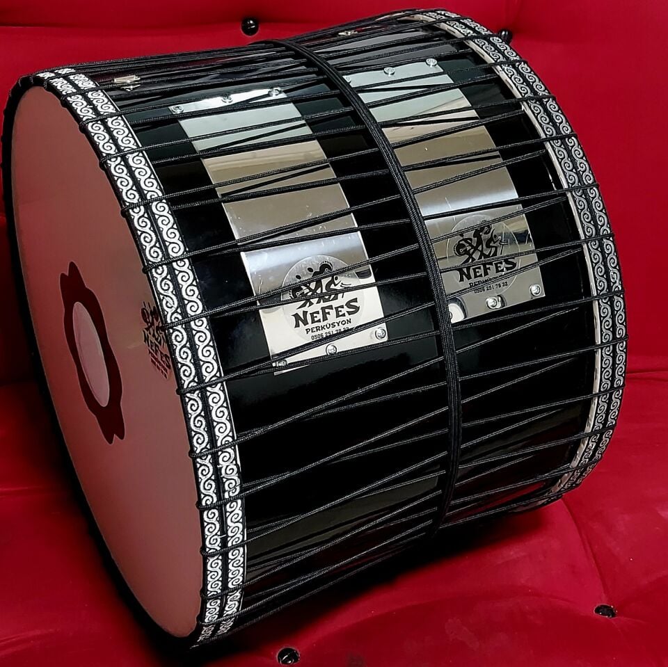 Siyah Kasnak Siyah İpli Asma Davul