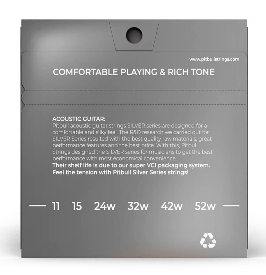 Pitbull Silver Series SAG 11-52 EL Akustik Gitar Teli 011-052