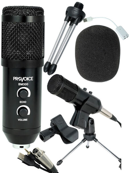 Provoice Bm-300 Usb Girişli Condenser Stüdyo Mikrofonu (siyah)