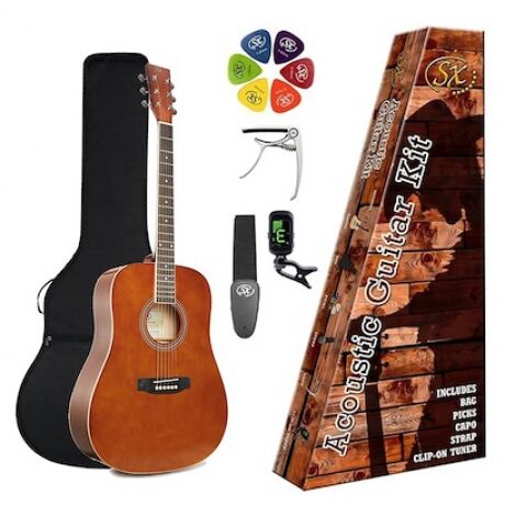 SX SD104KBR Akustik Gitar Seti (Kahverengi)