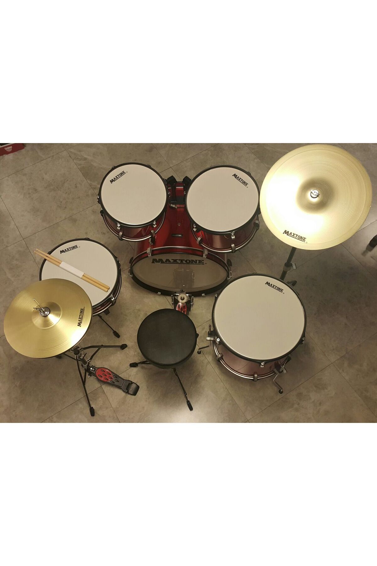 MAXTONE MXC-3017NMR DAVUL SET METALİK KIRMIZI