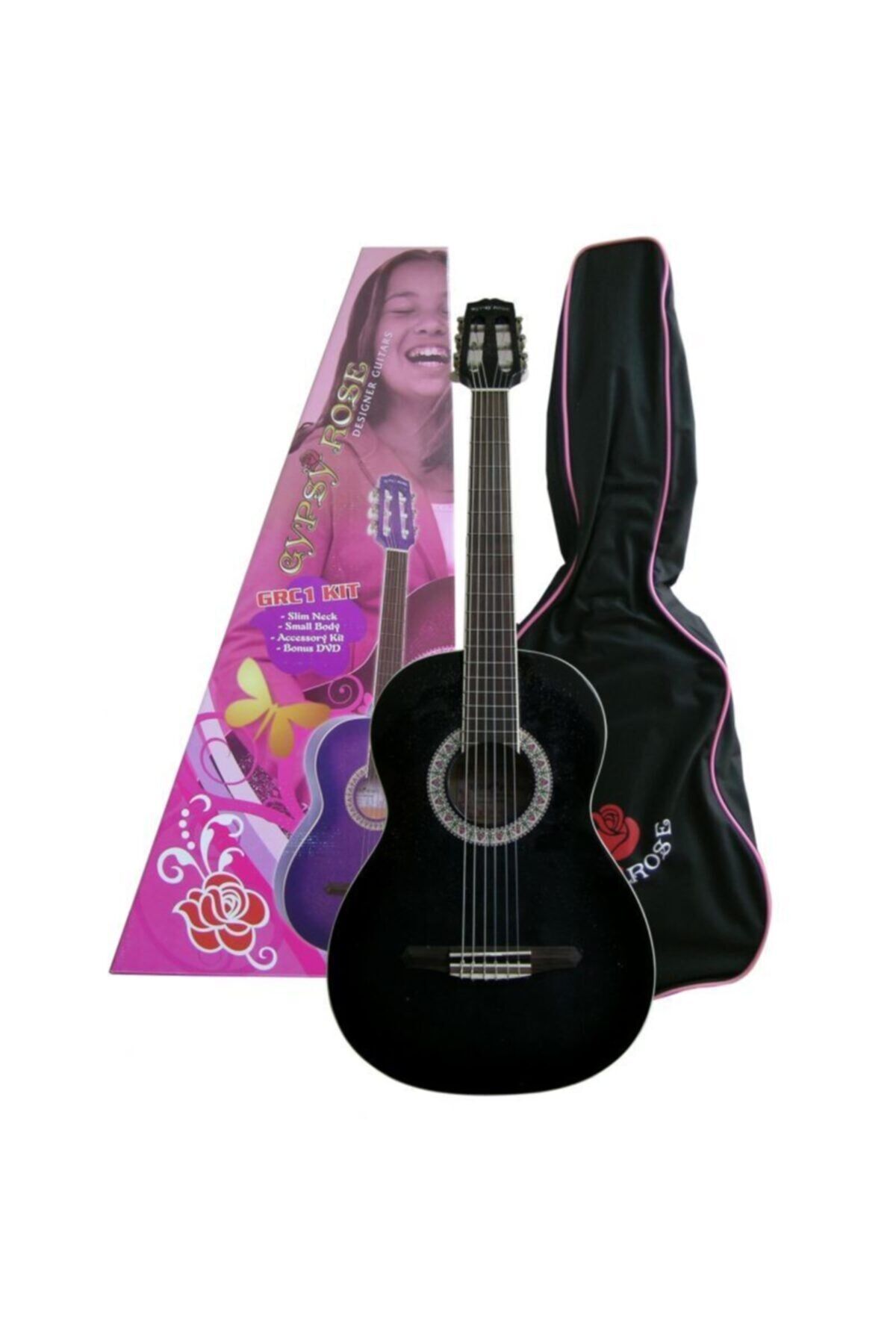 Valencia GRC1KCBK KLASİK GİTAR, SİYAH, GYPSY ROSE SET