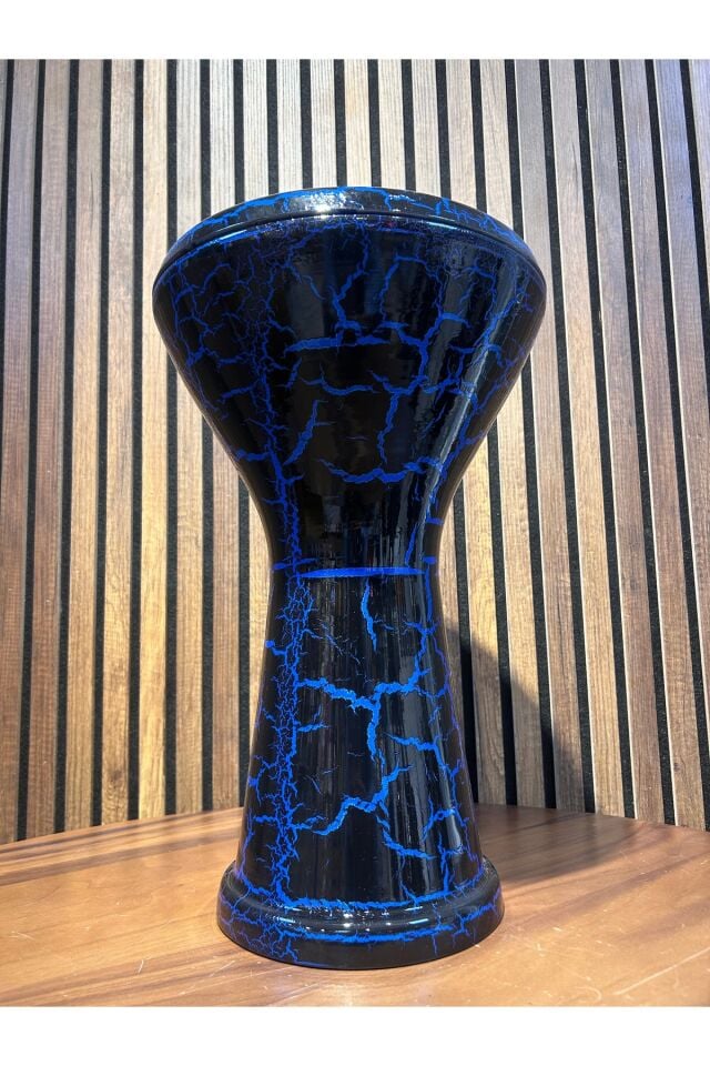 Vatan Mavi Çatlatma Desen 22'lik Çömlek Darbuka