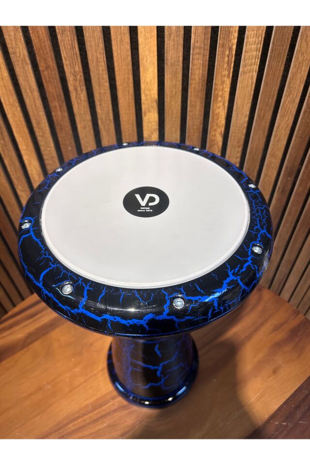 Vatan Mavi Çatlatma Desen 22'lik Çömlek Darbuka
