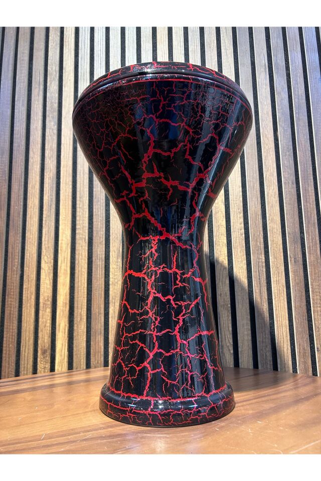 Vatan Kırmızı Çatlatma Desen 22'lik Çömlek Darbuka