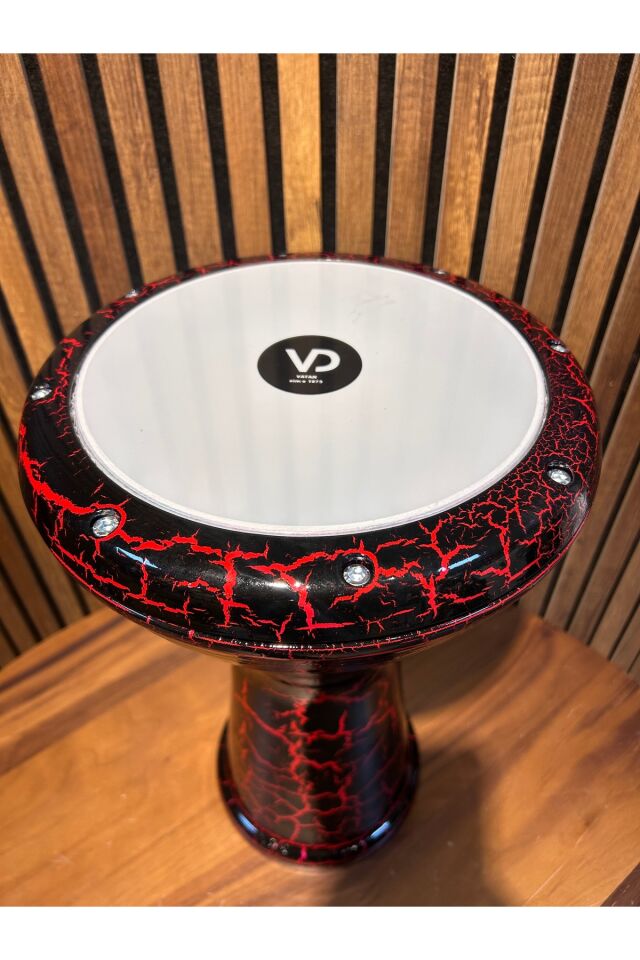 Vatan Kırmızı Çatlatma Desen 22'lik Çömlek Darbuka