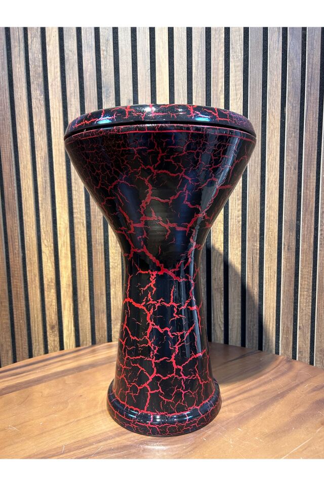 Vatan Kırmızı Çatlatma Desen 22'lik Çömlek Darbuka