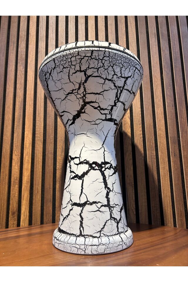 Vatan Beyaz Çatlatma Desen 22'lik Çömlek Darbuka