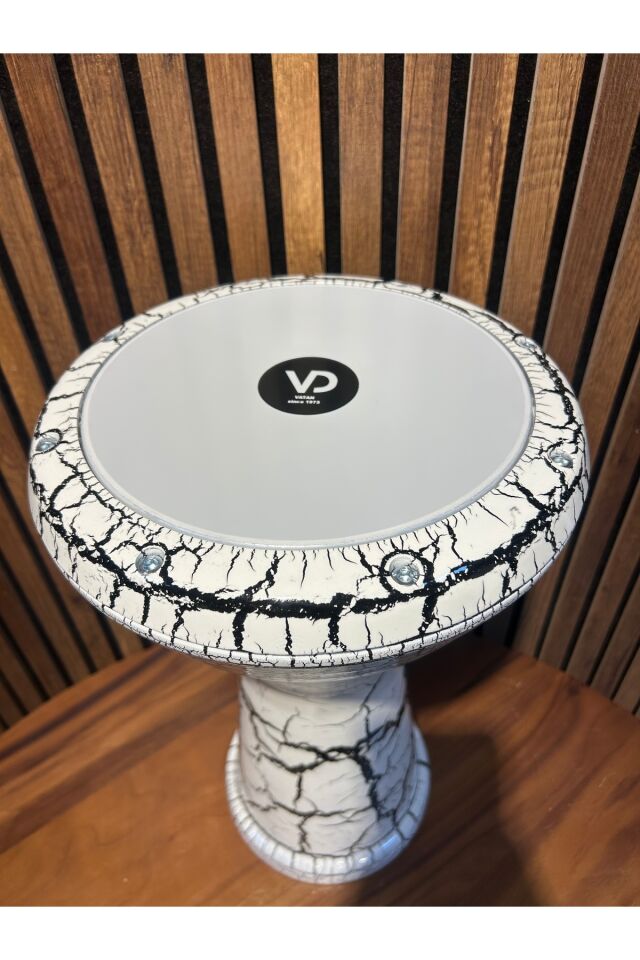 Vatan Beyaz Çatlatma Desen 22'lik Çömlek Darbuka