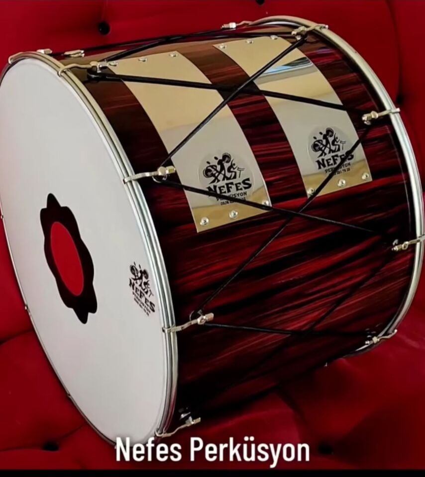 Kırmızı-Siyah Kasnak Akortlu Asma Davul