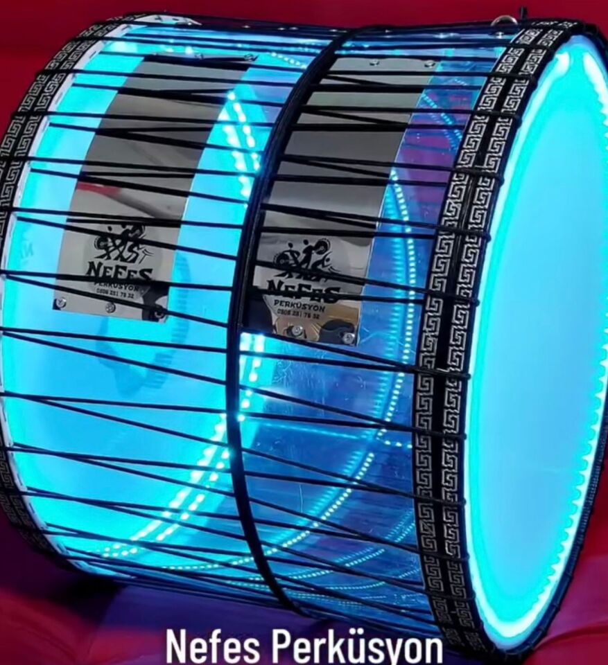 Şeffaf Kasnak İpli Asma Davul