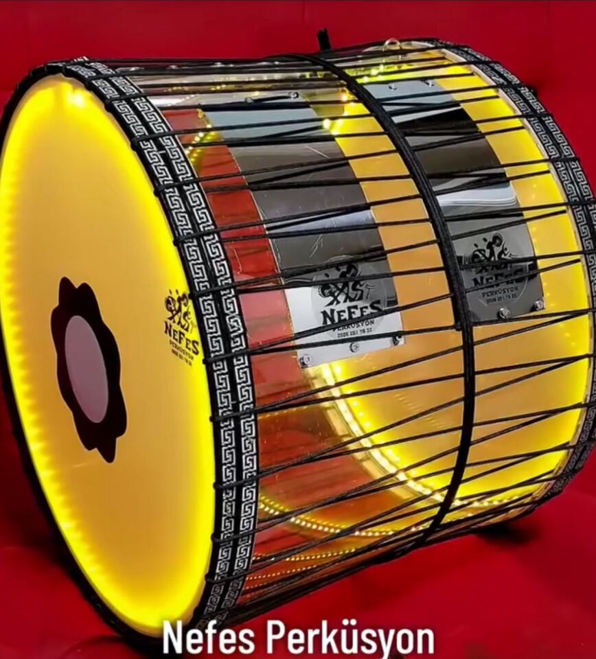 Şeffaf Kasnak İpli Asma Davul