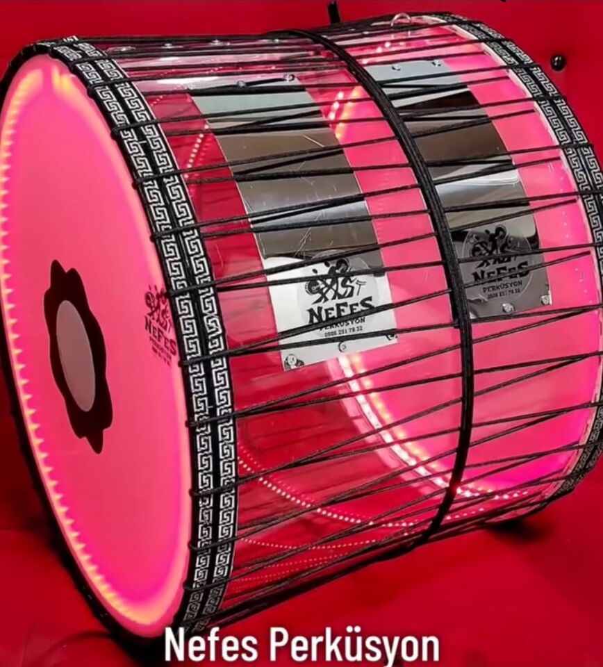 Şeffaf Kasnak İpli Asma Davul