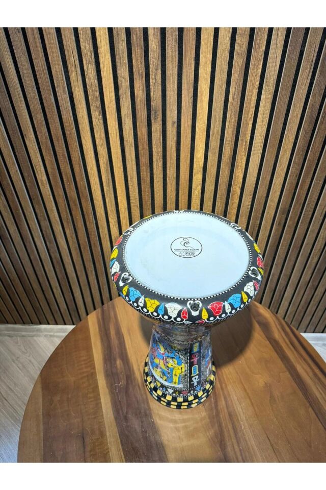 23'lük GAWHARET EL FAN KAPLAMA PROFESYONEL DARBUKA - Mısır resim- (KILIF+YEDEK DERİ+ALYAN HEDİYELİ)