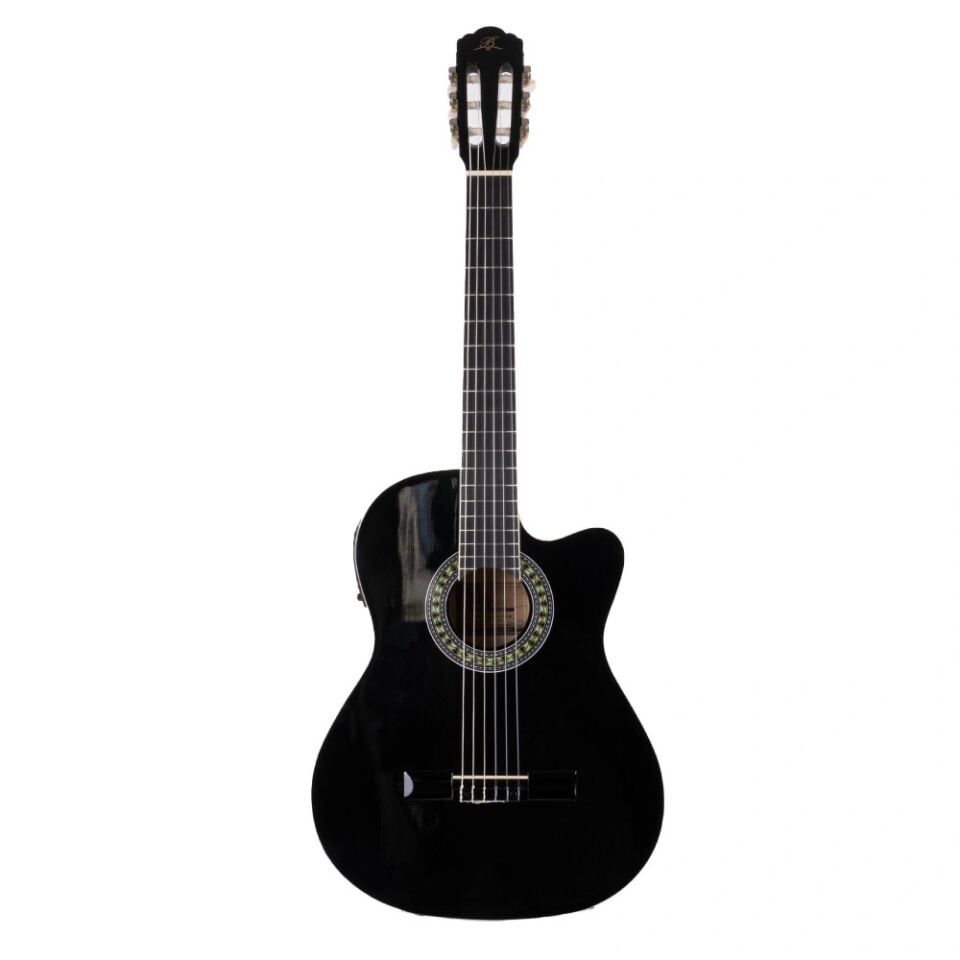 Barcelona LC 3900 CEQ BK Siyah Kesik Kasa Elektro Klasik Gitar