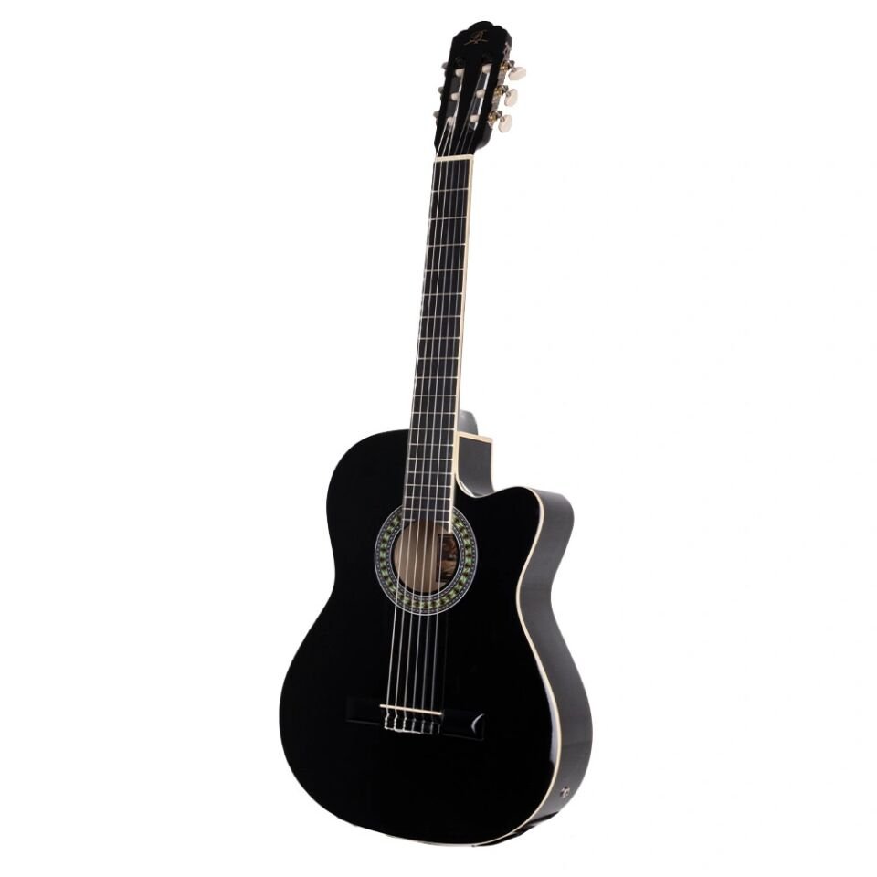 Barcelona LC 3900 CEQ BK Siyah Kesik Kasa Elektro Klasik Gitar