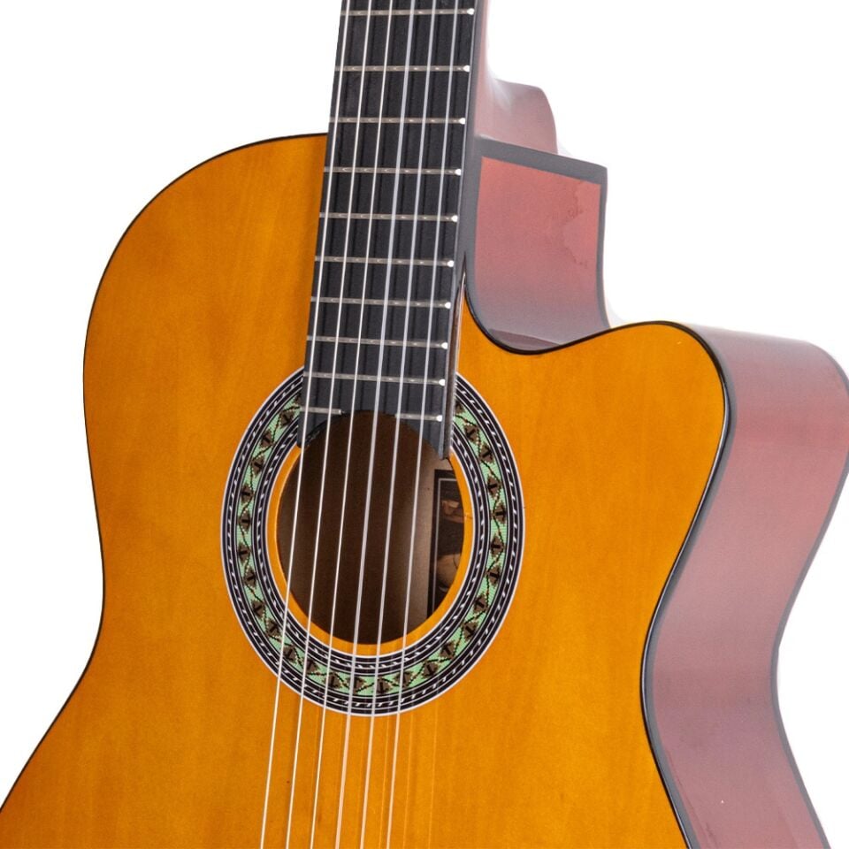 Barcelona LC 3900 CEQ OR Turuncu Kesik Kasa Elektro Klasik Gitar