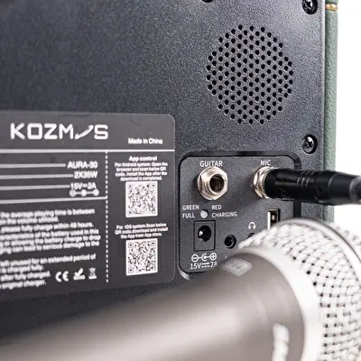 KOZMOS Aura-30 Uygulama ile Kontrol Edilebilen Akustik Enstrüman Amfisi ve Bluetooth Hoparlör