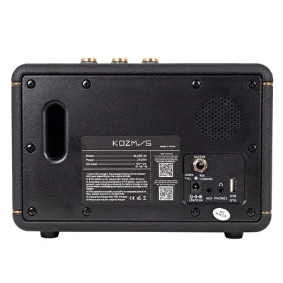 KOZMOS Blaze-30BK Uygulama ile Kontrol Edilebilen Elektro Gitar Amfisi ve Bluetooth Hoparlör